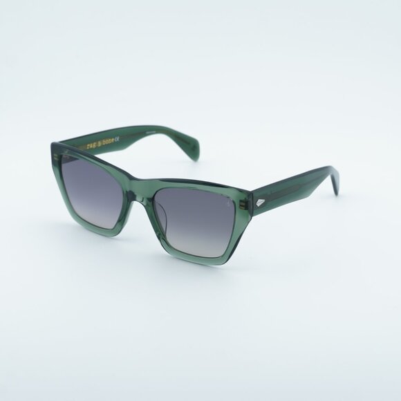 Rag & Bone RNB1046/G/S 01ED PR Sunglasses Green Square Frame, Grey Lenses